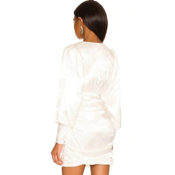 Majorelle Alayna White Satin Jacquard Mini Dress NWT Size Small - Picture 3 of 3